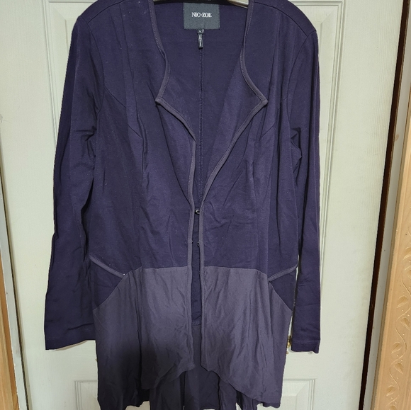 Nic + Zoe Navy Blue Open Front Cardigan - Picture 4 of 11